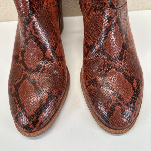 Madewell The Rosie Ankle boot in Snake Embossed Leather Women's Size 8 Comfy - Picture 4 of 16